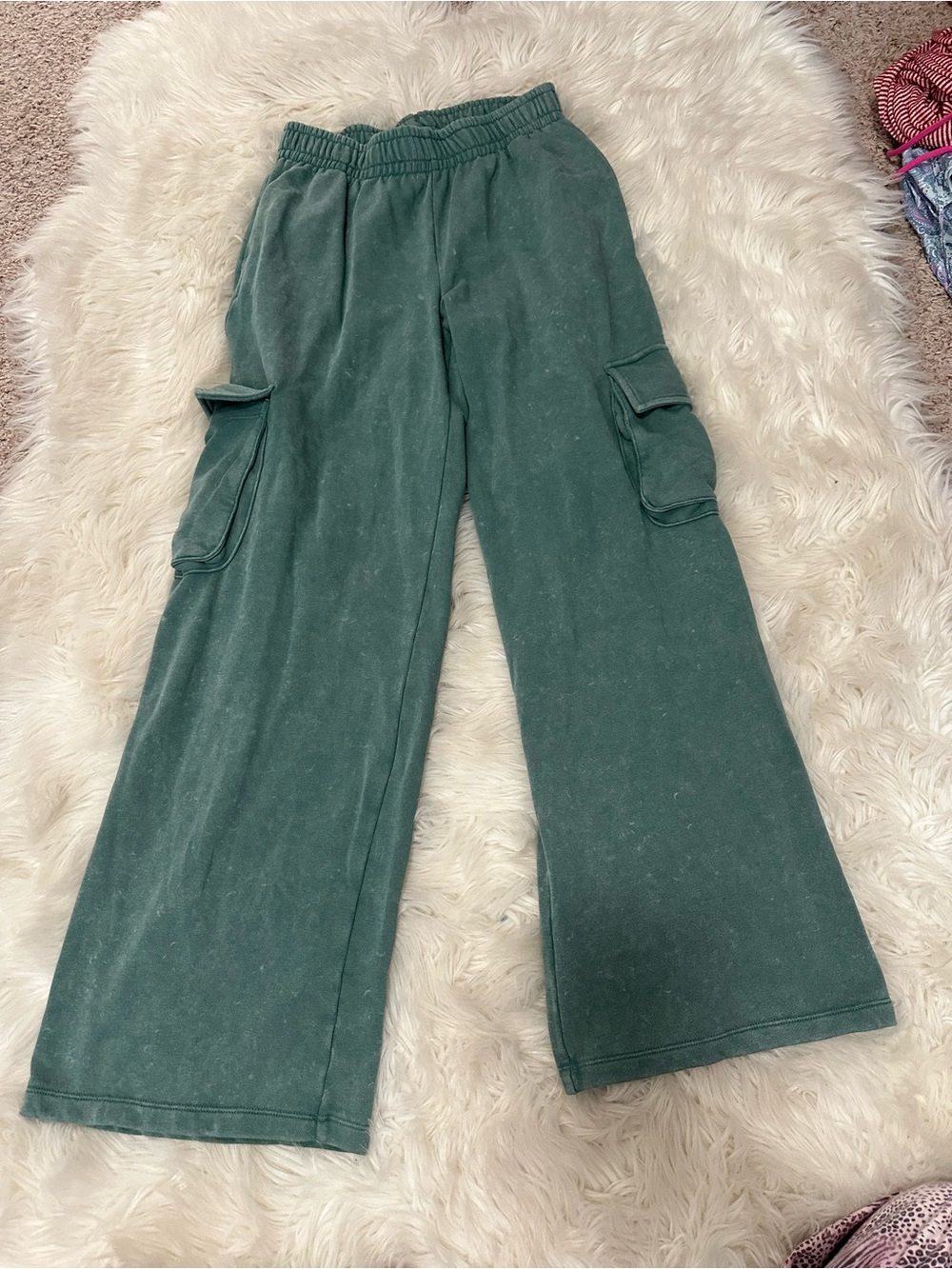 wild fable Green Wide-Leg Cargo Sweatpants